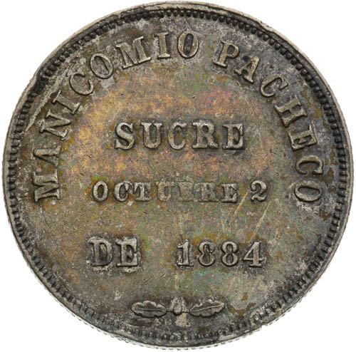 Stříbrný žeton 1884 - revers