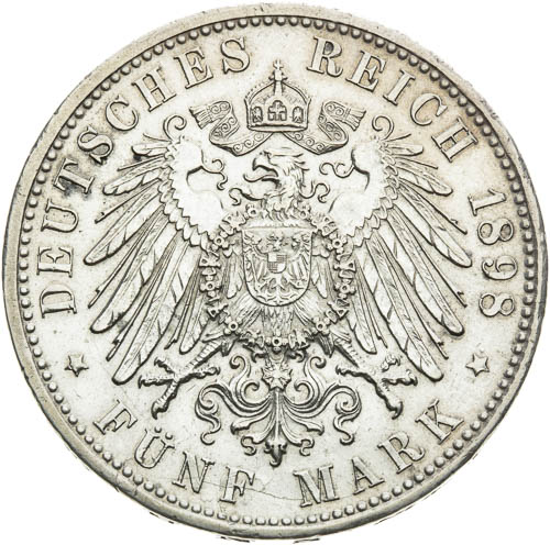 5 Marka 1898 D - revers