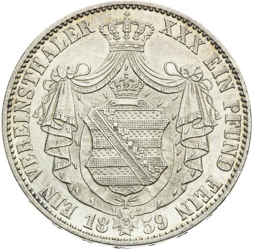 Spolkový tolar 1859 F - revers