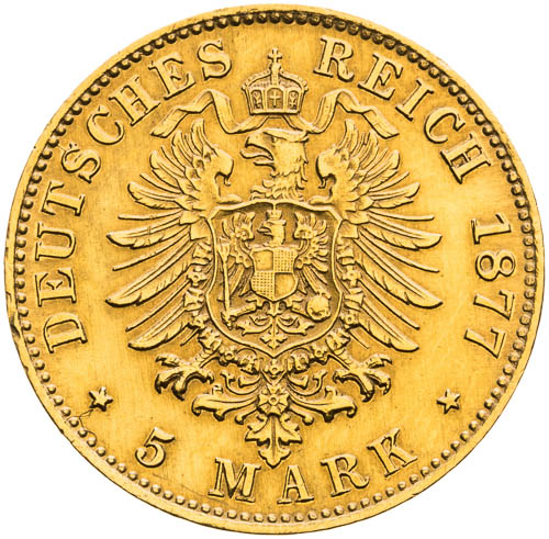 5 Marka 1877 D - revers