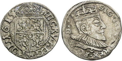 3 Groš 1590, 1615 - averz