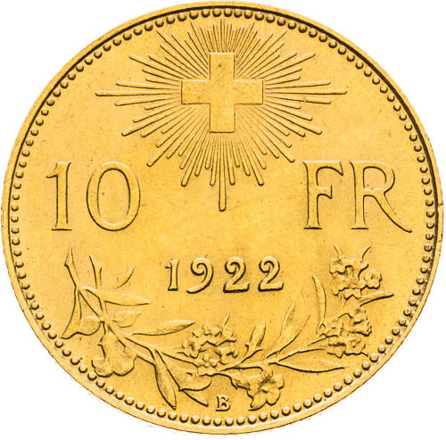 10 Frank 1922 - revers