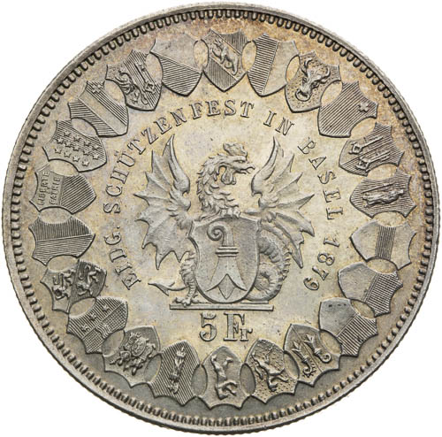 5 Frank 1879 - revers