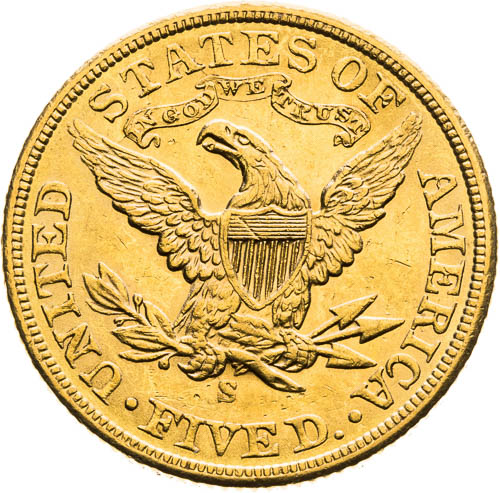 5 Dolar 1901 San Francisco - revers