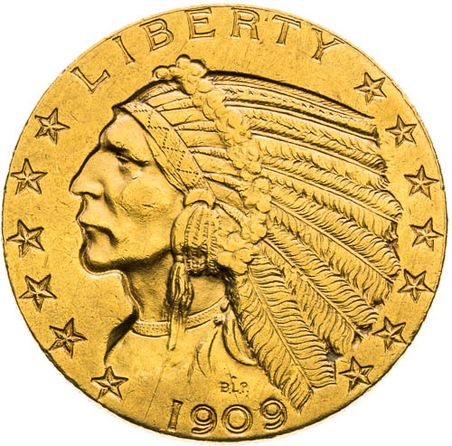 5 Dolar 1909 - avers