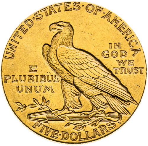 5 Dolar 1909 - revers