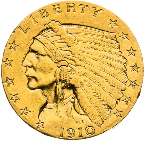 2 1/2 Dolar 1910 - avers