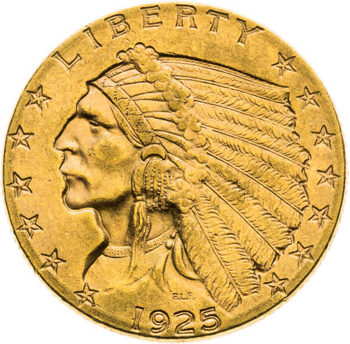 2 1/2 Dolar 1925 Denver - avers