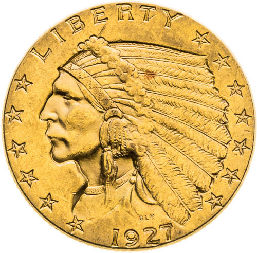 2 1/2 Dolar 1927 - avers