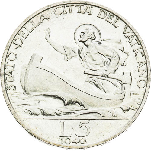 5 Lira 1940 - reverz