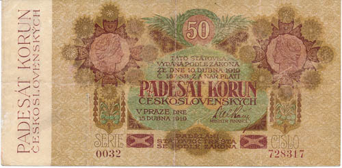 50 Kč 1919 - avers