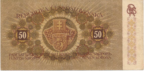 50 Kč 1919 - revers