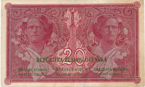 20 Kč 1919 - revers