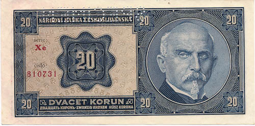 20 Kč 1926 (perforovaná) - revers