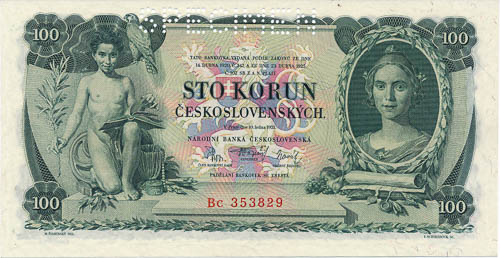 100 Kč 1931 (perforovaná) - avers
