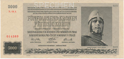 5000 Ks 1944 (perforovaná) - avers