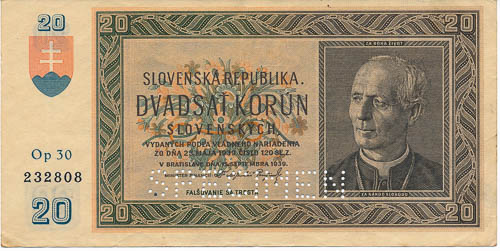 20 Ks 1939 (perforovaná) - avers