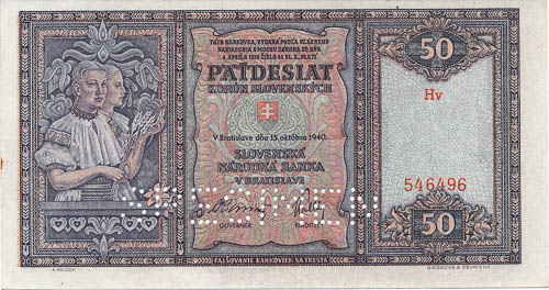 50 Ks 1940 (perforovaná) - avers
