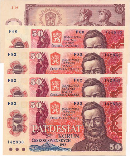 Lot bankovek (9 ks) - avers