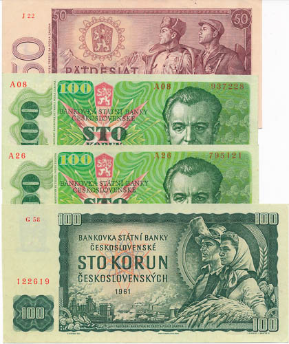 Lot bankovek (9 ks) - revers