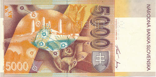 5000 Sk 1995 H (bankovní vzor) - revers