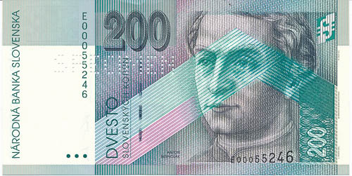 200 Sk 1995 E (bankovní vzor) - avers