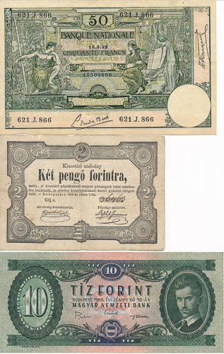 Album bankovek Európa (cca 350 ks) - revers