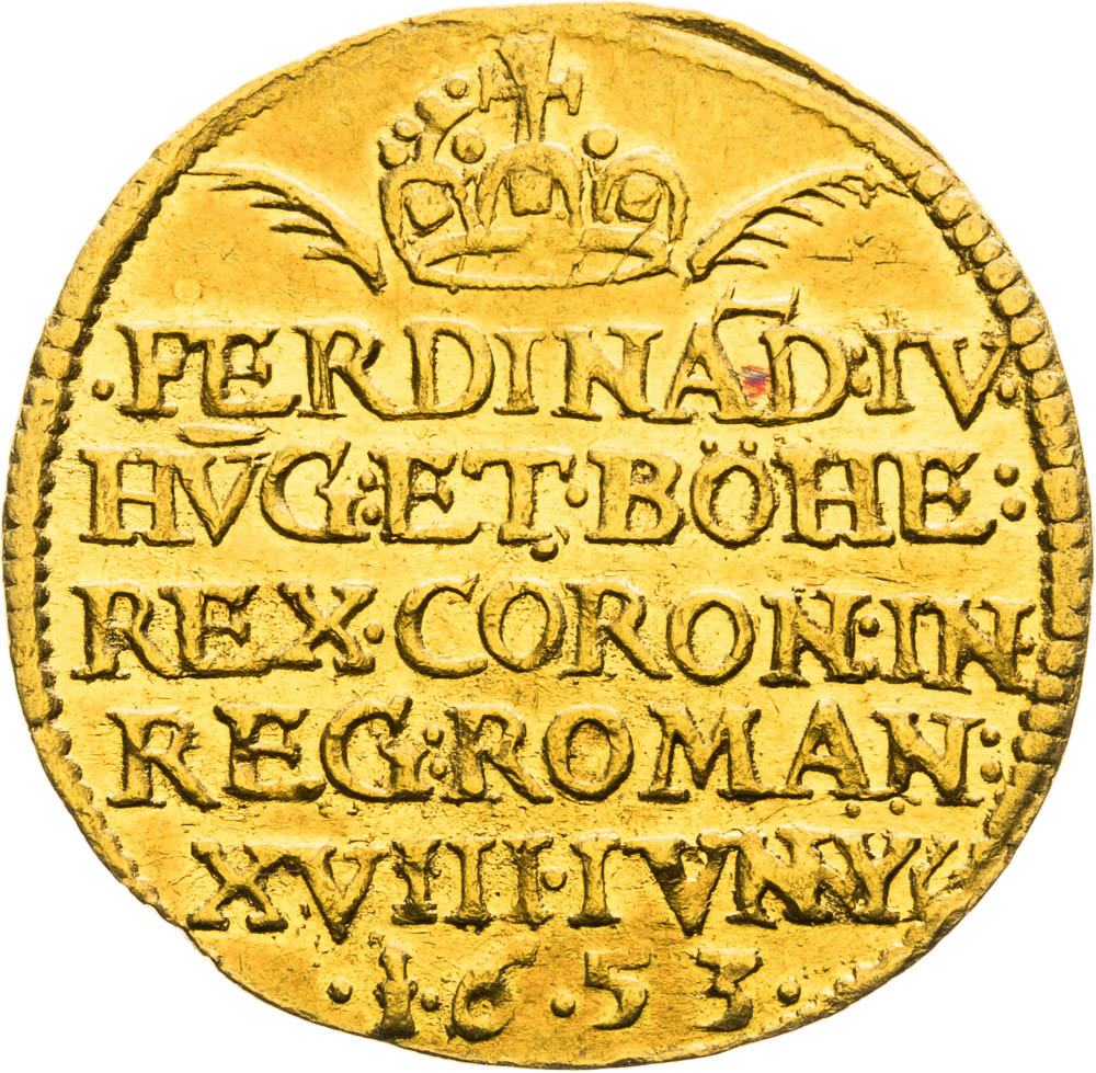 Zlatý žeton 1653 (1/2 Dukát) - avers