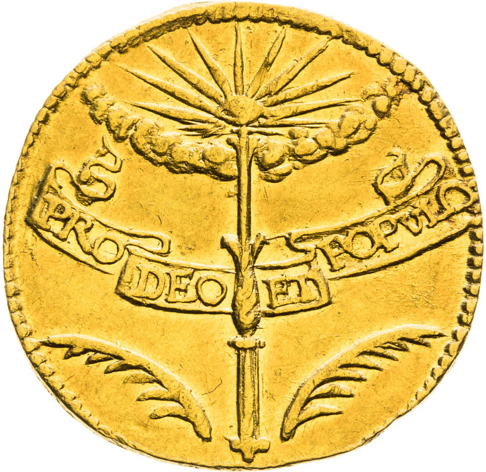 Zlatý žeton 1653 (1/2 Dukát) - revers