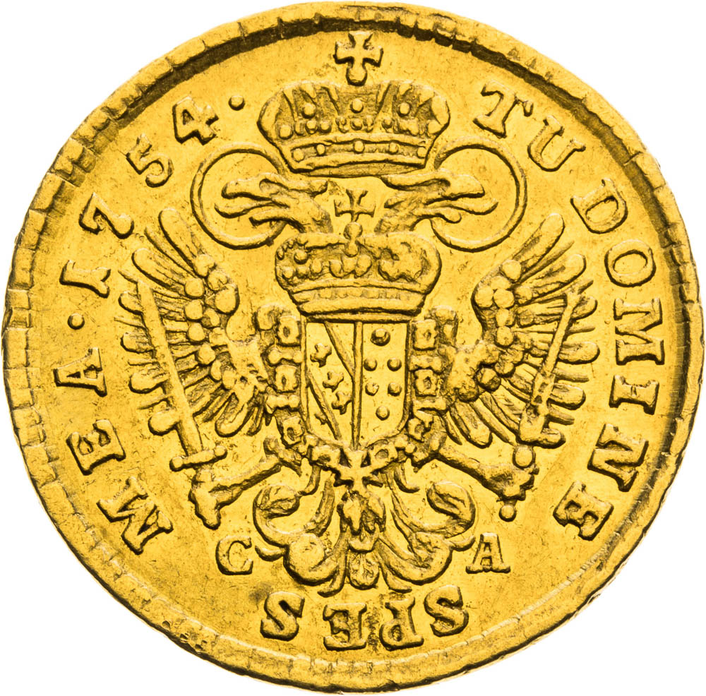 Dukát 1754 - reverz