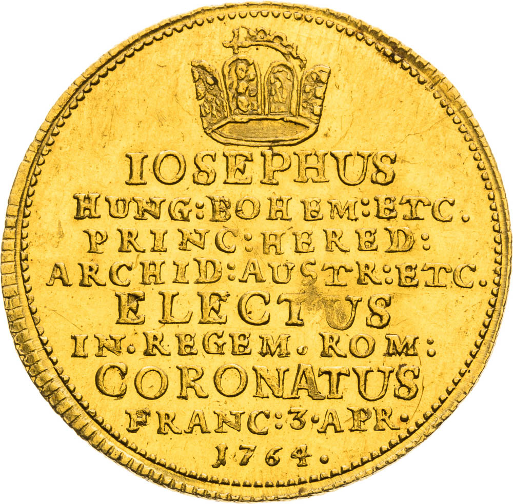 Gold token 1764 (3/4 Ducat) - front