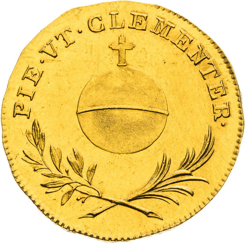 Gold token 1825 (3/4 Ducat) - back