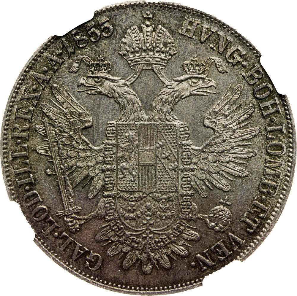 Konvenčný toliar 1855 - reverz