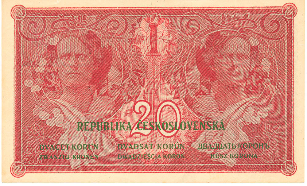 20 Kč 1919 - revers