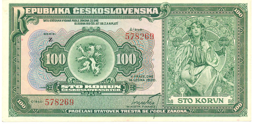 100 Kč 1920 - avers