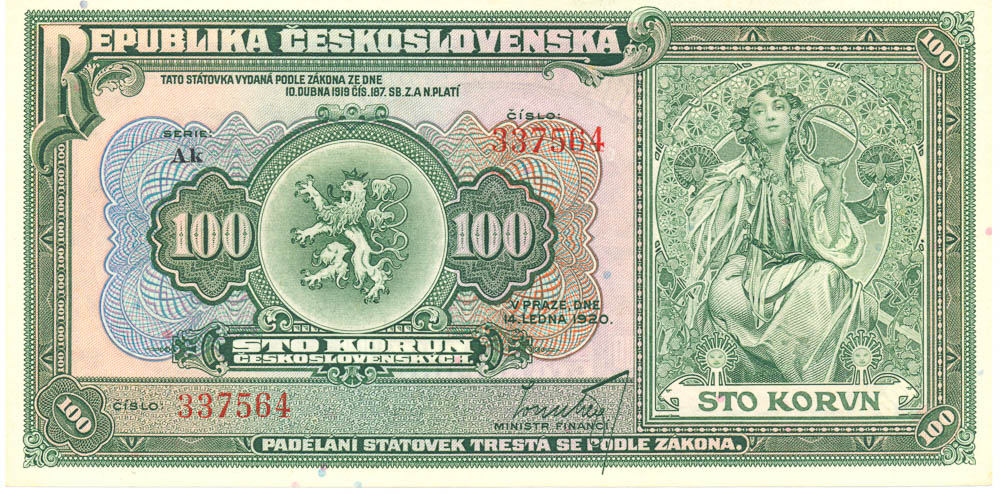 100 Kč 1920 - avers