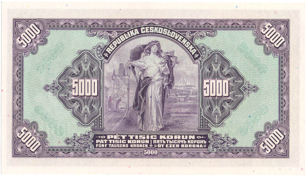 5000 Kč 1920 - revers