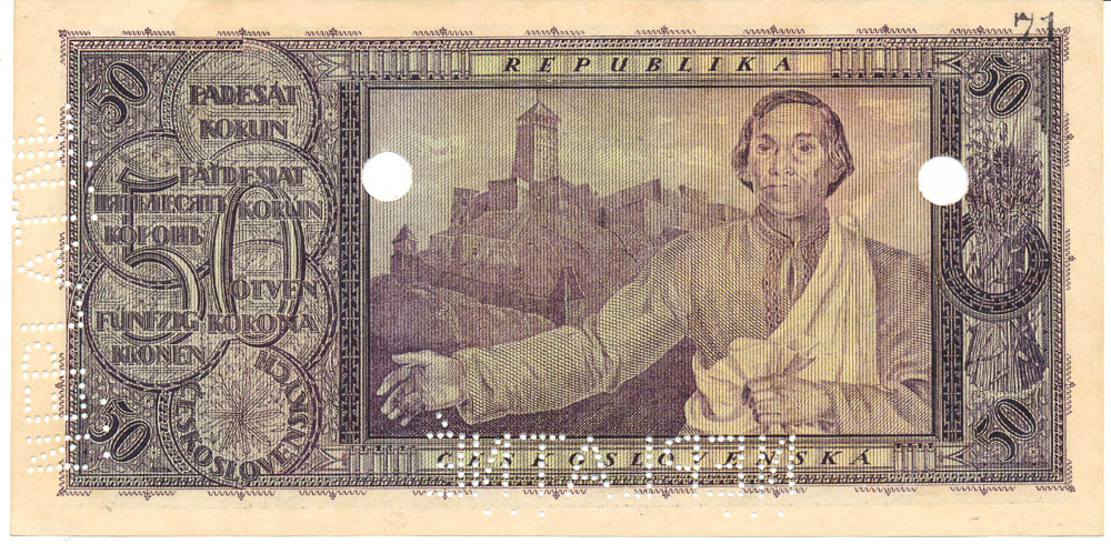 50 Kč 1922 (bankovní vzor) - avers