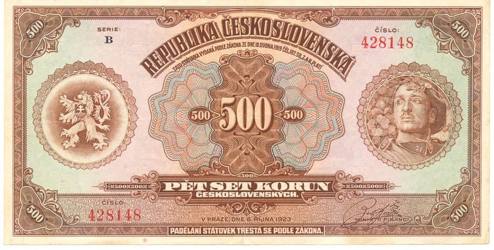 500 Kč 1923 - avers