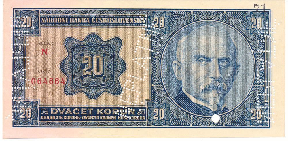 20 Kč 1926 (bankovní vzor) - avers