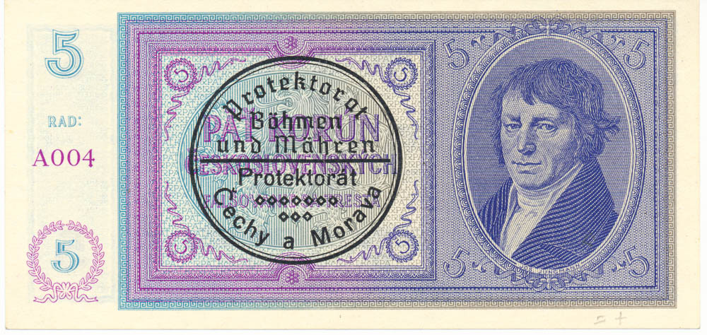 5 Koruna 1938/1940 - front