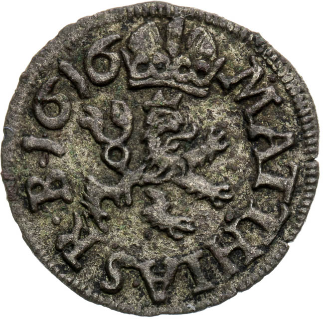 Bílý peníz 1616 - averz