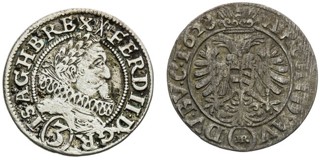 3 Kreutzer 1628, 1629 (2 pcs) - front