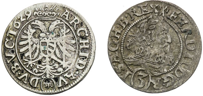 3 Kreutzer 1628, 1629 (2 pcs) - back