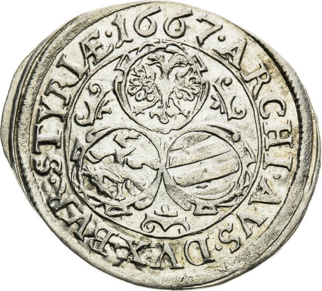 3 Kreutzer 1667 - back