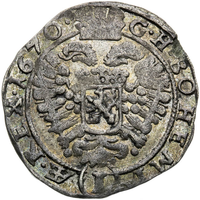 3 Kreutzer 1670 - back