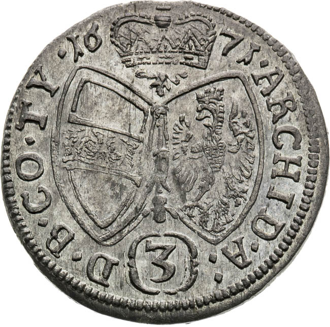 3 Kreutzer 1671 - back