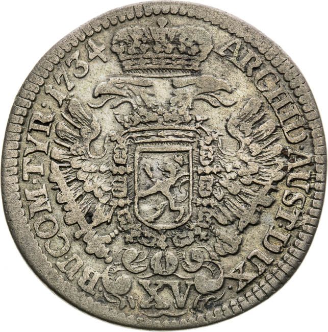 XV Kreutzer 1734 - back