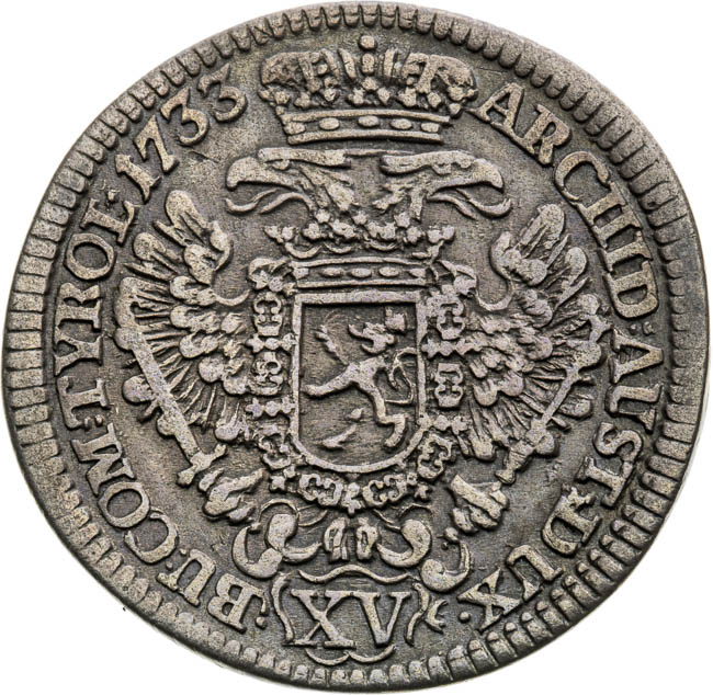 XV Kreutzer 1733 - back