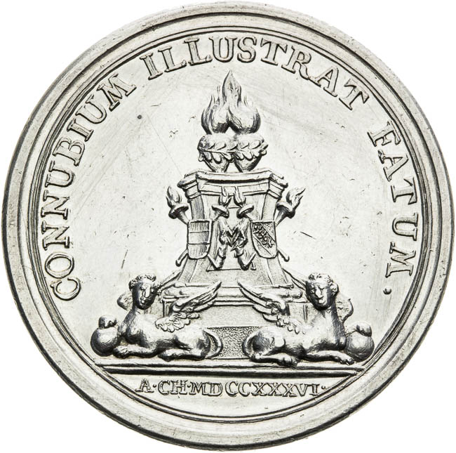 Silver medal 1736 - back
